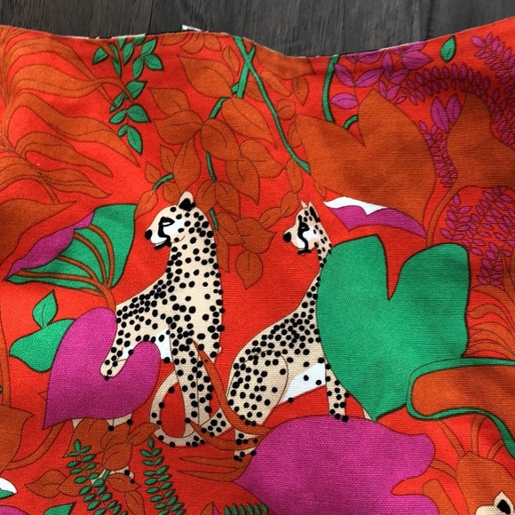 cabi animal print/cheetah reversible sling tote bag black pink orange Like New - Picture 7 of 8